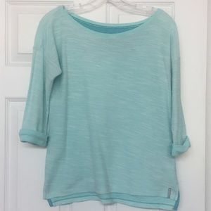 Columbia Coastal Escapes Light TURQUOISE Lightweight Soft Linen Look Top Sz XS